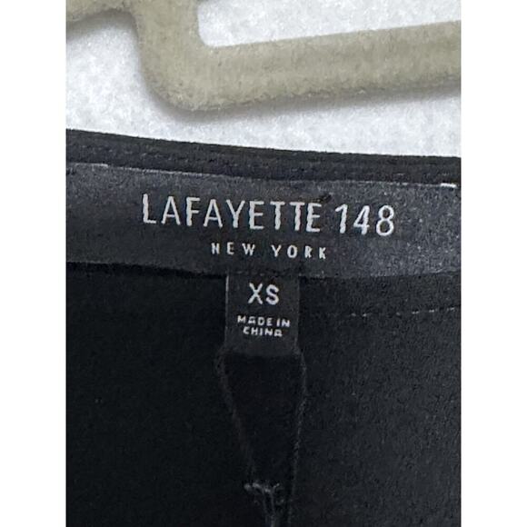 LAFAYETTE 148 NWT Wynona Black Crepe Ruched Sleeve Pockets Midi Shift Dress XS - Picture 4 of 8